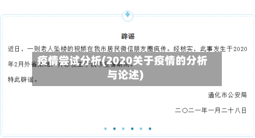 疫情尝试分析(2020关于疫情的分析与论述)