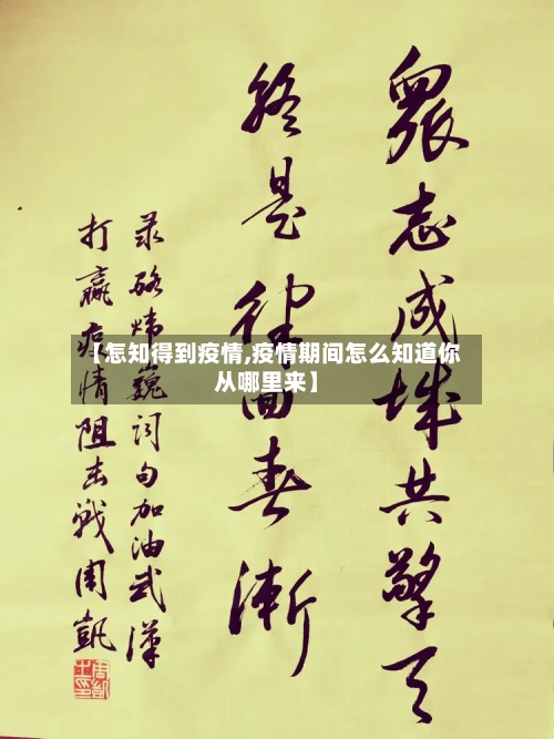 【怎知得到疫情,疫情期间怎么知道你从哪里来】