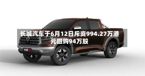 长城汽车于6月12日斥资994.27万港元回购94万股-第1张图片