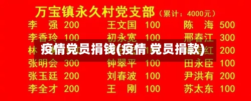 疫情党员捐钱(疫情 党员捐款)-第2张图片