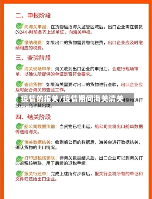 疫情的报关/疫情期间海关清关