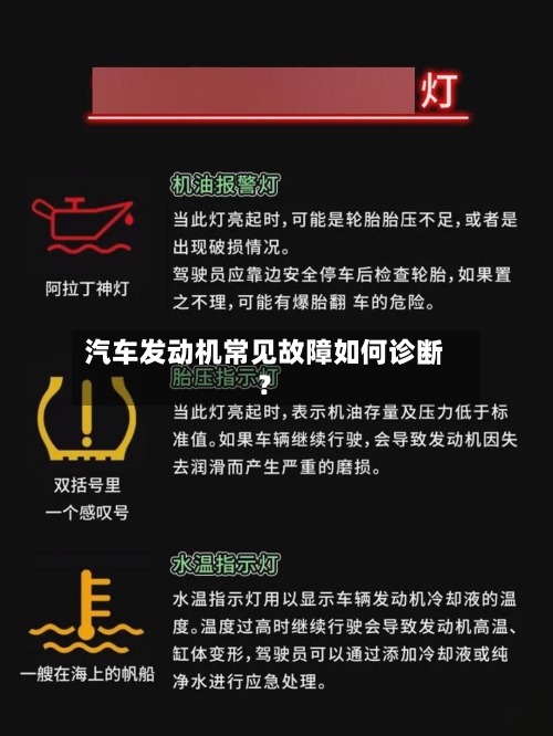 汽车发动机常见故障如何诊断？
