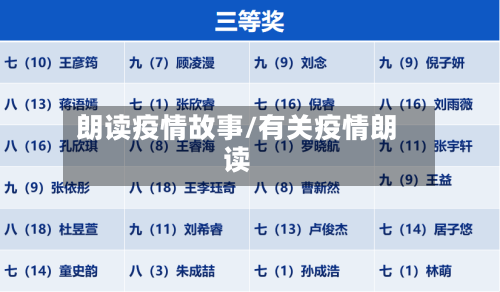朗读疫情故事/有关疫情朗读