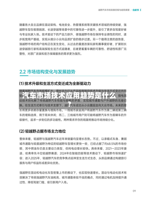 汽车市场技术应用趋势是什么？-第2张图片