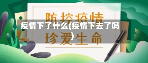 疫情下了什么(疫情下去了吗)