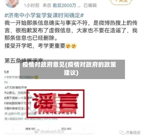 疫情对政府意见(疫情对政府的政策建议)-第2张图片