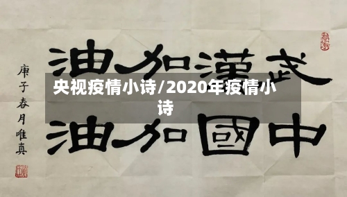 央视疫情小诗/2020年疫情小诗