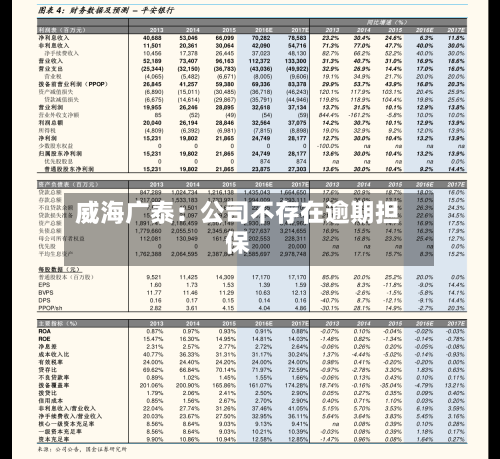 威海广泰：公司不存在逾期担保-第1张图片