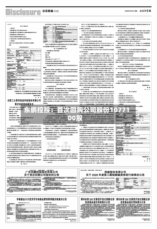 东鹏控股:首次回购公司股份1077100股-第2张图片