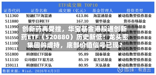 创新药再受挫	，华宝基金港股通创新药ETF（520880）历史新低！龙头密集回购增持，底部价值信号已现？-第2张图片