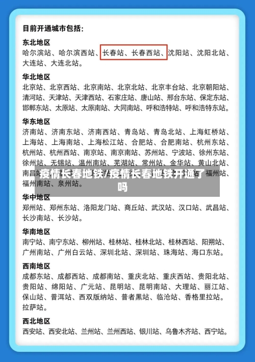 疫情长春地铁/疫情长春地铁开通了吗