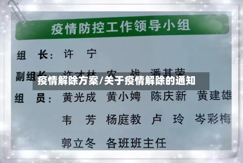 疫情解除方案/关于疫情解除的通知