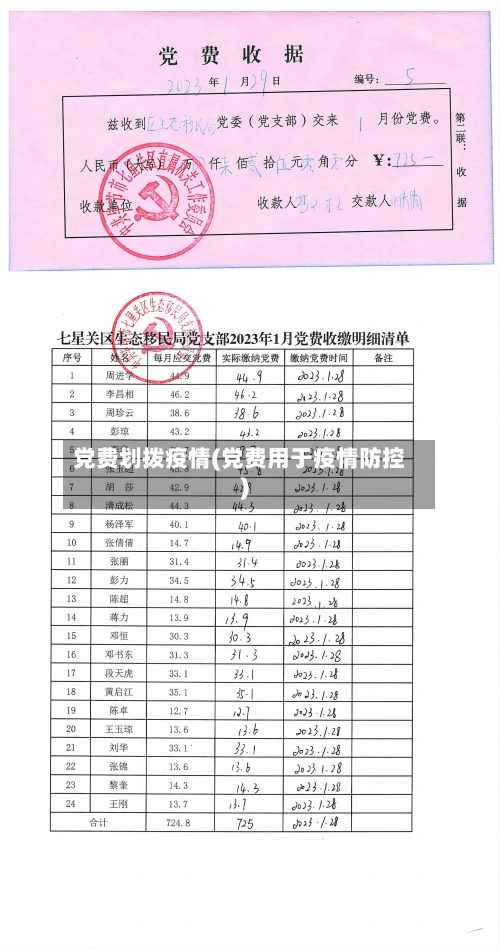 党费划拨疫情(党费用于疫情防控)