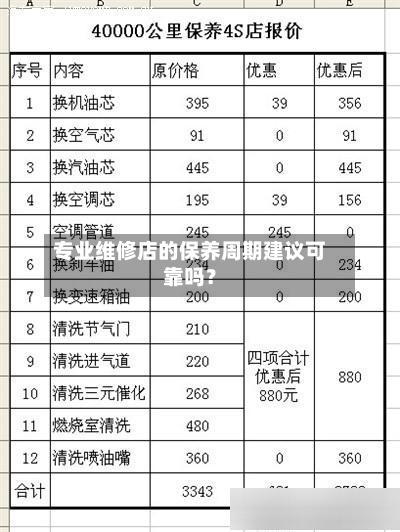 专业维修店的保养周期建议可靠吗？-第2张图片